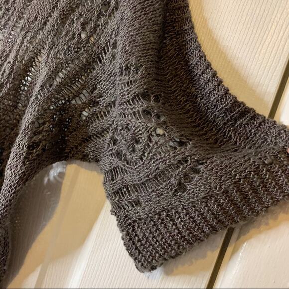 Moth by Anthropologie “Of The Ages” Open Lace Knit Dolman Short Sleeve Sweater - Picture 5 of 8